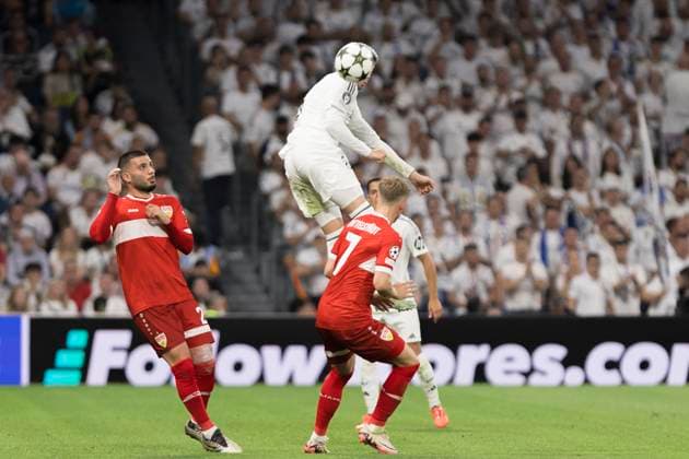 Real Madrid CF v VfB Stuttgart - UEFA Champions League 2024 25 League Phase MD1 Federico Valverde of Real Madrid plays during the UEFA Champions League 2024 25 match between Real Madrid and VfB Stuttgart at Santiago Bernabeu Stadium in Madrid, Spain, on September 17, 2024. Madrid Spain  Copyright: xGuillermoxMartinezx originalFilename:martinez-uefacham240917_npeLm.jpg