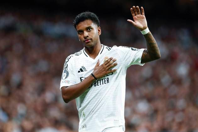 September 17, 2024, Madrid, Madrid, SPAIN: Rodrygo Goes of Real Madrid gestures during the UEFA Champions League 2024 25 League Phase MD1 match between Real Madrid CF and VfB Stuttgart at Estadio Santiago Bernabeu on September 17, 2024 in Madrid, Spain. Madrid SPAIN - ZUMAa181 20240917_zaa_a181_170 Copyright: xIrinaxR.xHipolitox