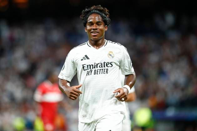 September 17, 2024, Madrid, Madrid, SPAIN: Endrick of Real Madrid celebrates a goal during the UEFA Champions League 2024 25 League Phase MD1 match between Real Madrid CF and VfB Stuttgart at Estadio Santiago Bernabeu on September 17, 2024 in Madrid, Spain. Madrid SPAIN - ZUMAa181 20240917_zaa_a181_178 Copyright: xIrinaxR.xHipolitox