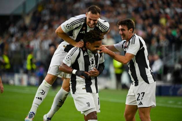 17th September 2024, Allianz Stadium, Turin, Italy; UEFA Champions League Football; Juventus versus PSV Eindhoven; Weston McKennie of Juventus FC celebrates scoring his goal for 2-0 in the 27th minute  ActionPlus12694195 BestxImages