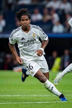 Real Madrid CF v VfB Stuttgart - UEFA Champions League 2024 25 League Phase MD1 Endrick Felipe Moreira de Sousa of Real Madrid CF celebrates his goal during the UEFA Champions League 2024 25 League Phase MD1 match between Real Madrid C.F. and VfB Stuttgart at Estadio Santiago Bernabeu on September 17, 2024 in Madrid, Spain. Madrid Estadio Santiago Bernabeu Madrid Spain Copyright: xAlbertoxGardinx AGardin_20240917_Football_Champions_Real_Madrid_vs_Stuttgart_245