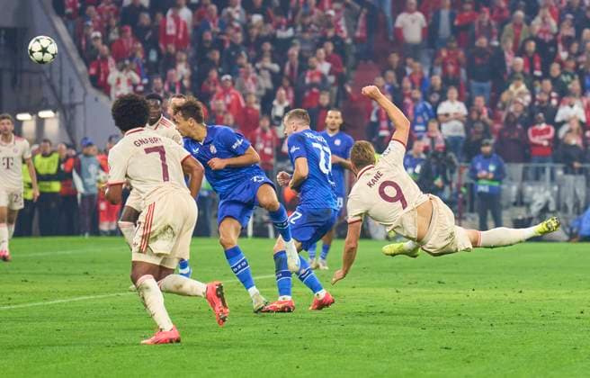 Harry Kane, FCB 9 in the group league match FC BAYERN MUENCHEN - DINAMO ZAGREB 9-2 of football UEFA Champions League in season 2024 2025 in Munich, Sep 17, 2024 , FCB, 1. Spieltag, München
