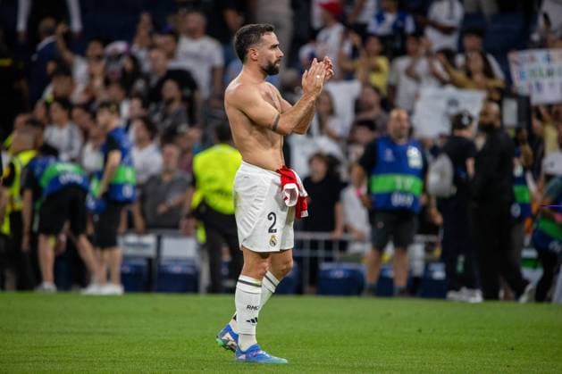 September 17, 2024, Madrid, Spain: Daniel Carvajal captain of Real Madrid in action during the 2024 25 UEFA Champions League group stage match between Real Madrid CF and VfB Stuttgart at the Santiago BernabÃˆu Stadium Real Madrid defeated Stuttgart tonight at the Santiago Bernabeu stadium by 3 goals to 1 in the first match of the 2024-2025 UEFA Champions League. Madrid Spain - ZUMAs197 20240917_aaa_s197_285 Copyright: xDavidxCanalesx