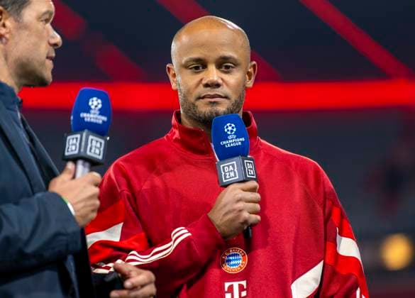 17 09 2024, Football UEFA Championsleague 2024 2025 Matchday 1, FC Bayern Munich Dinamo Zagreb, in the Allianz Arena Munich Coach Vincent Kompany FC Bayern Munich after the match during the interview DFL and DFB regulations prohibit any use of photographs as image sequences and or quasi video