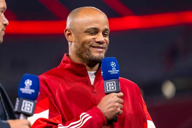 17 09 2024, Football UEFA Championsleague 2024 2025 Matchday 1, FC Bayern Munich Dinamo Zagreb, in the Allianz Arena Munich Coach Vincent Kompany FC Bayern Munich after the match during the interview DFL and DFB regulations prohibit any use of photographs as image sequences and or quasi video
