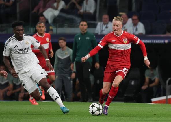 Chris Fuehrich VfB Stuttgart 27 ESP, Real Madrid vs VfB Stuttgart, Champions League, Football, Matchday 1, Season 2024 25, 17 09 2024 ESP, Real Madrid vs VfB Stuttgart, Champions League, Football, Matchday 1, Season 2024 25, 17 09 2024 Madrid Copyright: xEibner-Pressefoto joergxNiebergax EP_JNL