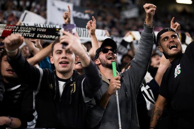 Juventus FC v PSV Eindhoven - UEFA Champions League Fans of Juventus FC in sector Curva Sud show their support at the end of the UEFA Champions League football match between Juventus FC and PSV Eindhoven. Turin Italy Copyright: xNicolòxCampox