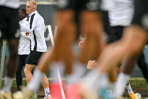 SOCCER - UEFA CL, Brest vs Sturm GRAZ,AUSTRIA,18.SEP.24 - SOCCER - UEFA Champions League, Stade Brestois 29 vs SK Sturm Graz, preview, training Sturm. Image shows Mika Biereth (Sturm).  GEPAxpictures xAvnixRetkoceri