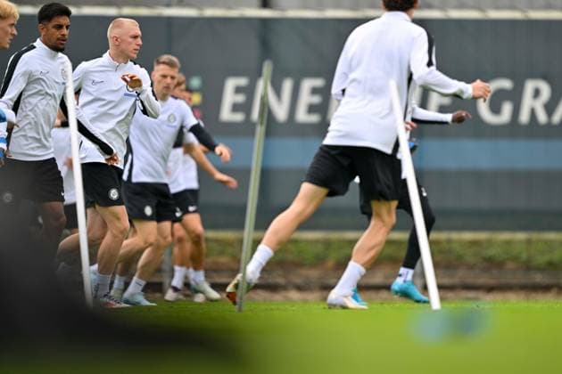 SOCCER - UEFA CL, Brest vs Sturm GRAZ,AUSTRIA,18.SEP.24 - SOCCER - UEFA Champions League, Stade Brestois 29 vs SK Sturm Graz, preview, training Sturm. Image shows players of Sturm.  GEPAxpictures xAvnixRetkoceri