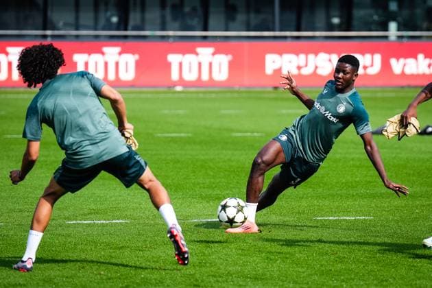 Champions League 2024-2025: training of Feyenoord Rotterdam - Ibrahim Osman of Feyenoord during the training of Feyenoord in preparation of the Champions League duel against Bayer 04 Leverkussen at Trainingscomplex 1908 on 18 September 2024 in Rotterdam, The Netherlands. Copyright: xYannickxVerhoevenx
