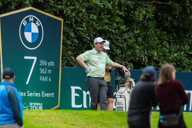Robert Macintyre of Scotland waits on the 7th hole tee during Pro-Am day of the BMW PGA, Golf Herren Championship at the Wentworth Golf Club, Virginia Water, England on 17 September 2024. Copyright: xGrantxWinterx 41780031