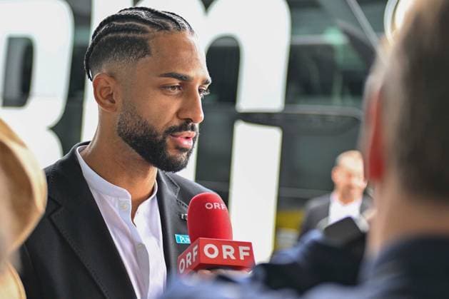 SOCCER - UEFA CL, Brest vs Sturm GRAZ,AUSTRIA,18.SEP.24 - SOCCER - UEFA Champions League, Stade Brestois 29 vs SK Sturm Graz, preview, departure Sturm. Image shows Gregory Wuethrich (Sturm) during an interview.  GEPAxpictures xAvnixRetkoceri