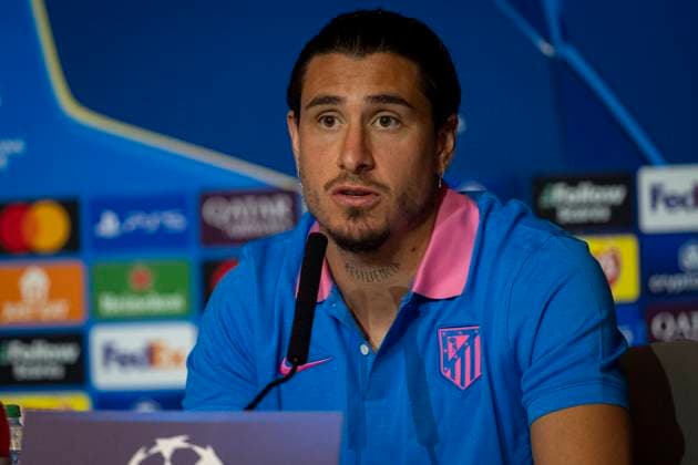 Champions League 2024 25 League Phase MD1: Atletico Madrid press conference, PK, Pressekonferenz Jose Maria Gimenez of Atletico de Madrid seen speaking during the Atletico Madrid Press Conference ahead of their Champions League 2024 25 League Phase MD1 football match against RB Leipzig at Estadio Civitas Metropolitano on September 18, 2024 in Madrid, Spain. Madrid Estadio Civitas Metropolitano Madrid Spain Copyright: xAlbertoxGardinx AGardin_20240918_Football_Champions_Atletico_Madrid_PC_015