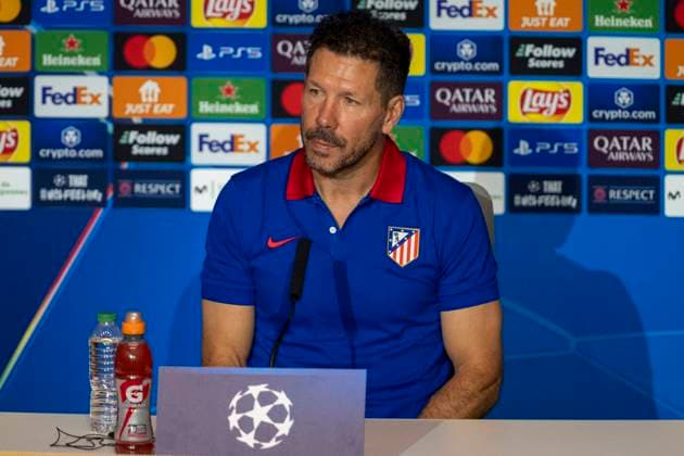 Champions League 2024 25 League Phase MD1: Atletico Madrid press conference, PK, Pressekonferenz Diego Pablo Simeone, head coach of Atletico de Madrid, seen speaking during the Atletico Madrid Press Conference ahead of their Champions League 2024 25 League Phase MD1 football match against RB Leipzig at Estadio Civitas Metropolitano on September 18, 2024 in Madrid, Spain. Madrid Estadio Civitas Metropolitano Madrid Spain Copyright: xAlbertoxGardinx AGardin_20240918_Football_Champions_Atletico_Madrid_PC_026