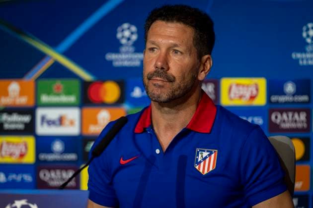Champions League 2024 25 League Phase MD1: Atletico Madrid press conference, PK, Pressekonferenz Diego Pablo Simeone, head coach of Atletico de Madrid, seen speaking during the Atletico Madrid Press Conference ahead of their Champions League 2024 25 League Phase MD1 football match against RB Leipzig at Estadio Civitas Metropolitano on September 18, 2024 in Madrid, Spain. Madrid Estadio Civitas Metropolitano Madrid Spain Copyright: xAlbertoxGardinx AGardin_20240918_Football_Champions_Atletico_Madrid_PC_049