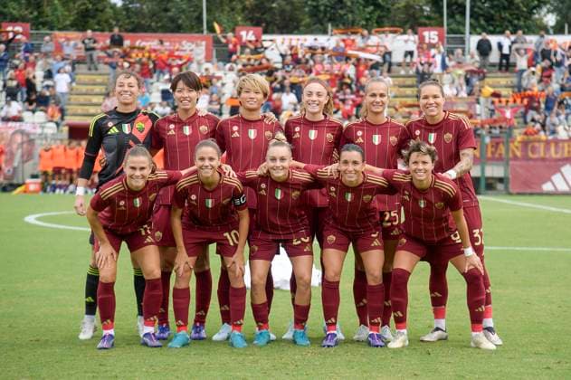 AS Roma team during the UEFA Women™s Champions League 2024 2025 Round 2 between AS Roma vs Servette at the Tre Fontane stadium Rome on 18 September 2024. - Soccer.  Copyright: xFabrizioxCorradetti LaPressex