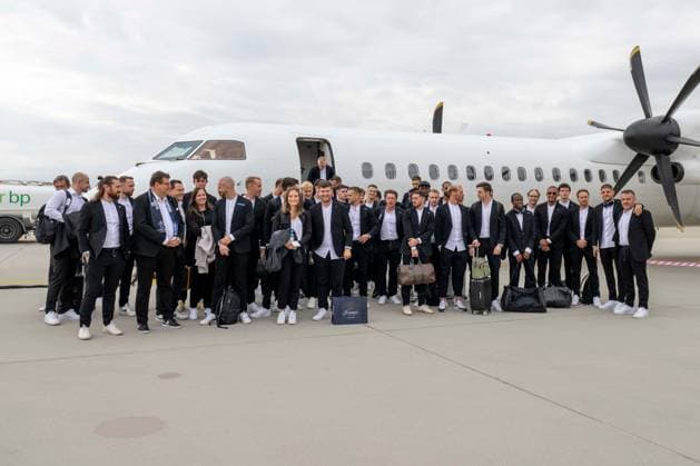 SOCCER - UEFA CL, Brest vs Sturm GRAZ,AUSTRIA,18.SEP.24 - SOCCER - UEFA Champions League, Stade Brestois 29 vs SK Sturm Graz, preview, departure Sturm. Image shows the team of Sturm.  GEPAxpictures xAvnixRetkoceri