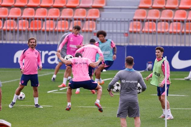 September 18, 2024, Majadahonda, Madrid, SPAIN: Jorge Resurreccion Koke of Atletico de Madrid warms up during the training day of Atletico de Madrid ahead of the UEFA Champions League, football match against RB Leipzig, at Ciudad Deportiva Wanda Atletico de Madrid on September 18, 2024, in Majadahonda, Madrid, Spain. Majadahonda SPAIN - ZUMAa181 20240918_zaa_a181_085 Copyright: xDennisxAgyemanx