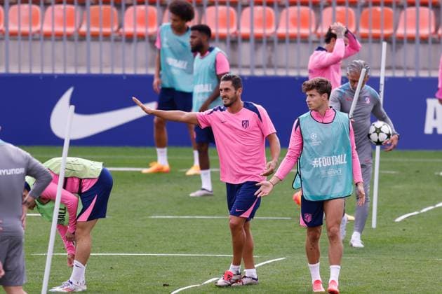 September 18, 2024, Majadahonda, Madrid, SPAIN: Jorge Resurreccion Koke of Atletico de Madrid gestures during the training day of Atletico de Madrid ahead of the UEFA Champions League, football match against RB Leipzig, at Ciudad Deportiva Wanda Atletico de Madrid on September 18, 2024, in Majadahonda, Madrid, Spain. Majadahonda SPAIN - ZUMAa181 20240918_zaa_a181_087 Copyright: xDennisxAgyemanx