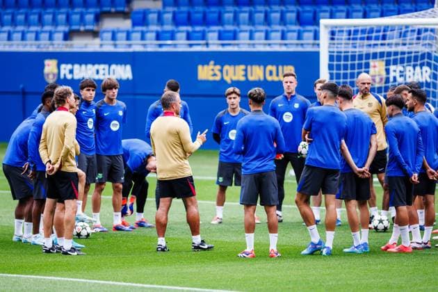 Football, CL, FC Barcelona training