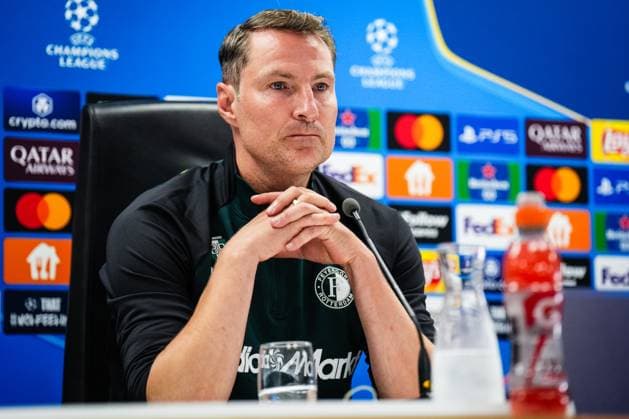 Champions League 2024-2025: press conference, PK, Pressekonferenz of Feyenoord Rotterdam - Feyenoord coach Brian Priske during the press conference of Feyenoord in preparation of the Champions League duel against Bayer 04 Leverkussen at Stadion Feijenoord De Kuip on 18 September 2024 in Rotterdam, The Netherlands. Copyright: xYannickxVerhoevenx