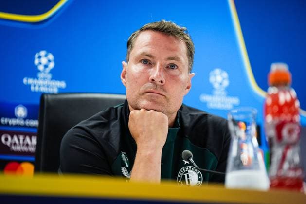 Champions League 2024-2025: press conference, PK, Pressekonferenz of Feyenoord Rotterdam - Feyenoord coach Brian Priske during the press conference of Feyenoord in preparation of the Champions League duel against Bayer 04 Leverkussen at Stadion Feijenoord De Kuip on 18 September 2024 in Rotterdam, The Netherlands. Copyright: xYannickxVerhoevenx