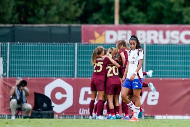 Rome, Italy, September 18th 2024: Imane Saoud (7 Servette) looks dejected and disappointed during the UEFA Womens Champions League Round 2 football match between AS Roma and Servette FCCF at Stadio Tre Fontane in Rome, Italy. (Daniela Porcelli SPP) Copyright: xDanielaxPorcellix xSPPx spp-en-DaPoSp-20240918-_DP18044