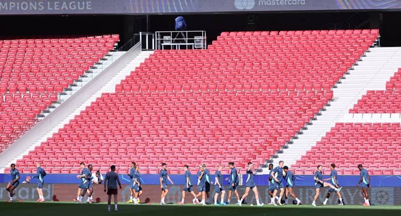 Atletico Madrid RB Leipzig CL MD 1 Madrid, 18 09 2024, Estadio Wanda Metropolitano, Fußball , UEFA Champions League, 1 Spieltag, Atletico Madrid vs RB Leipzig , Matchday 1 , Im Bild Abschlusstraining RB Leipzig , Only editorial use , UEFA regulations prohibit any use of photographs as image sequences and or quasi video , Picture Point