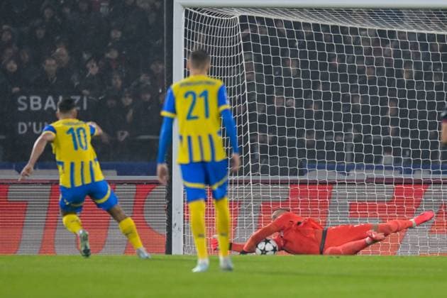 Shakhtar DonetskÃ¢ÂÄÂ™s Georgiy Sudakov shoots a penalty kick during Bologna FC vs FC Shakhtar Donetsk, UEFA Champions League football match in Bologna, Italy, September 18 2024  Copyright: xAlessioxMarini IPAxSportx xipa-ax xx IPA_49798043 IPA_Agency_IPA49798043