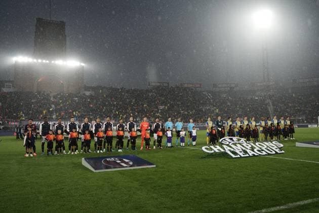 Line up during the Uefa Champions League 2024 2025 soccer match between Bologna and Shakhtar Donetsk at Renato Dall& x2019;Ara Stadium - Soccer - Bologna, Italy - Wednesday September 18, 2024  Copyright: xMassimoxPaolone LaPressex