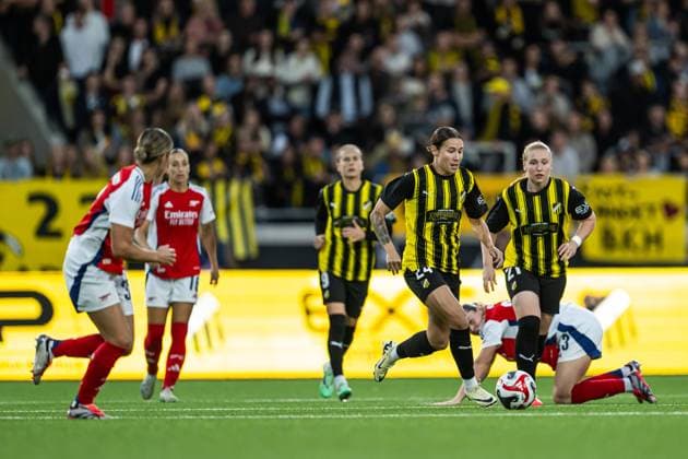 240918 Tabby Tindell of Häcken during the UEFA Women s Champions League qualifying match between Häcken and Arsenal on September 18, 2024 in Gothenburg Photo Mathias Bergeld BILDBYRAN kod MB MB0965 fotboll, football, soccer, fotball,champions league,häcken,arse  Copyright: MATHIASxBERGELD BB240918MB017