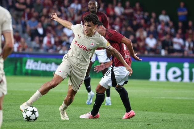 SOCCER - UEFA CL, Prag vs RBS PRAGUE,CZECH REPUBLIC,18.SEP.24 - SOCCER - UEFA Champions League, AC Sparta Prag vs Red Bull Salzburg. Image shows Stefan Bajcetic (RBS).  GEPAxpictures xDavidxGeieregger