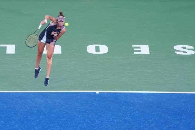 2024 WTA, Tennis Damen tennis Hana Bank Korea Open SEOUL, SOUTH KOREA, SEP 18: Veronika Kudermetova (Russia) during WTA Tour tennis Hana Bank Korea Open Singles Round of 16 at the seoul olympic park tennis center in Seoul, South Korea, on September 18, 2024. Seoul the Seoul Olympic Park Tennis Ce South Korea 8111_280333 Copyright: xStevexChoxKyewoong PentaxPressx