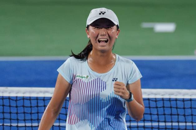 2024 WTA, Tennis Damen tennis Hana Bank Korea Open SEOUL, SOUTH KOREA, SEP 18: Wu Fang-hsien (CHINESE TAIPEI) during WTA Tour tennis Hana Bank Korea Open Doubles Quarter finals at the seoul olympic park tennis center in Seoul, South Korea, on September 18, 2024. Seoul the Seoul Olympic Park Tennis Ce South Korea 8111_280363 Copyright: xStevexChoxKyewoong PentaxPressx