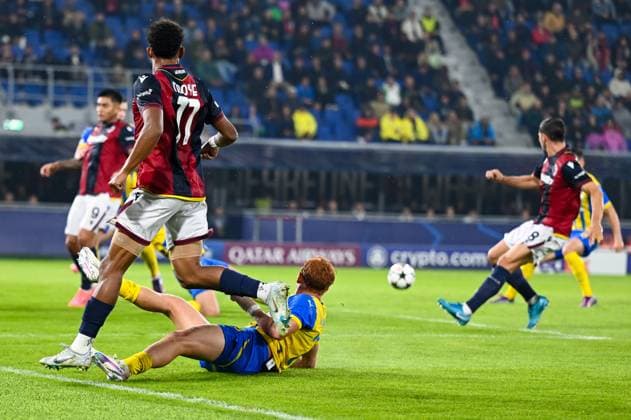 Bologna s Dan Ndoye portrait in action during Bologna FC vs FC Shakhtar Donetsk, UEFA Champions League football match in Bologna, Italy, September 18 2024  Copyright: xAlessioxMarini IPAxSportx xipa-ax xx IPA_49798324 IPA_Agency_IPA49798324