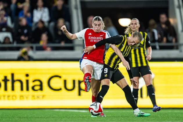 240918 Filippa Curmark of Häcken during the UEFA Women s Champions League qualifying match between Häcken and Arsenal on September 18, 2024 in Gothenburg Photo Mathias Bergeld BILDBYRAN kod MB MB0965 fotboll, football, soccer, fotball,champions league,häcken,arse  Copyright: MATHIASxBERGELD BB240918MB033