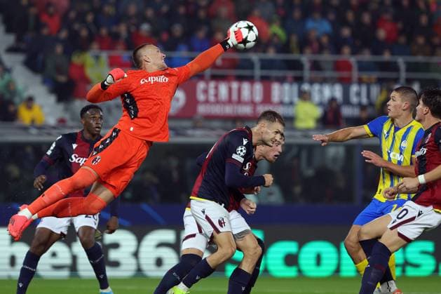 Bologna, Italy 18.09.2024 : Lukasz Skorupski of Bologna during UEFA Champions League 2024-2025, day 1, football match Bologna FC 1909 - Shakhtar Donetsk at Renato Dall Ara stadium in Bologna on September 2024.  Copyright: xMarcoxIacobucci IPAxSportx xipa-x xx IPA_49798371 IPA_Agency_IPA49798371