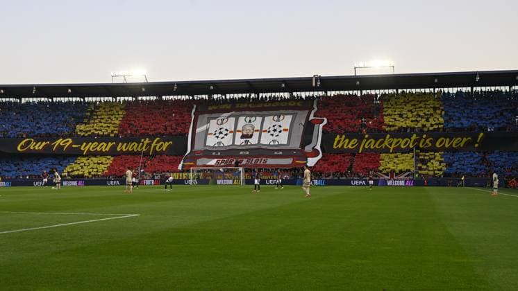 Fans of AC Sparta Praha in action during the Football Champions League 1st round match: Sparta Prague vs Red Bull Salzburg in Prague, Czech Republic, September 18, 2024. (CTKxPhoto MichalxKamaryt) CTKPhotoP2024091807848  CTKPhotoP2024091807848