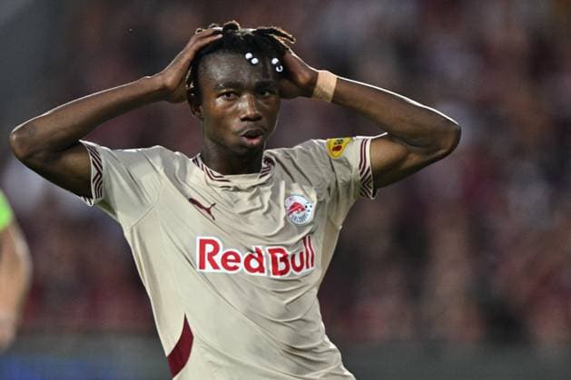 PRAGUE, CZECH REPUBLIC - SEPTEMBER 18: Dorgeles Nene of FC Red Bull Salzburg dejected during the UEFA Champions League 2024 25 League Phase MD1 match between AC Sparta Praha and FC Salzburg at Letna Stadium on September 18, 2024 in Prague, Czech Republic. Photo by Sebastian Frej AC Sparta Praha v FC Salzburg - UEFA Champions League 2024 25 League Phase MD1 Copyright: xSebastianxFrejx