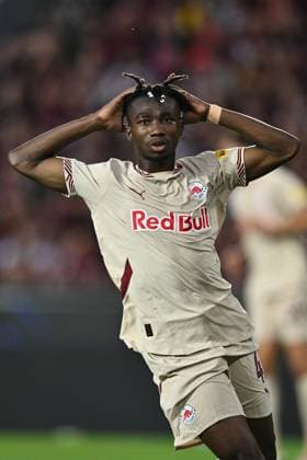 PRAGUE, CZECH REPUBLIC - SEPTEMBER 18: Dorgeles Nene of FC Red Bull Salzburg reacts dejected during the UEFA Champions League 2024 25 League Phase MD1 match between AC Sparta Praha and FC Salzburg at Letna Stadium on September 18, 2024 in Prague, Czech Republic. Photo by Sebastian Frej AC Sparta Praha v FC Salzburg - UEFA Champions League 2024 25 League Phase MD1 Copyright: xSebastianxFrejx