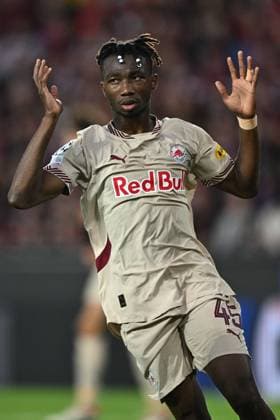 PRAGUE, CZECH REPUBLIC - SEPTEMBER 18: Dorgeles Nene of FC Red Bull Salzburg reacts dejected during the UEFA Champions League 2024 25 League Phase MD1 match between AC Sparta Praha and FC Salzburg at Letna Stadium on September 18, 2024 in Prague, Czech Republic. Photo by Sebastian Frej AC Sparta Praha v FC Salzburg - UEFA Champions League 2024 25 League Phase MD1 Copyright: xSebastianxFrejx