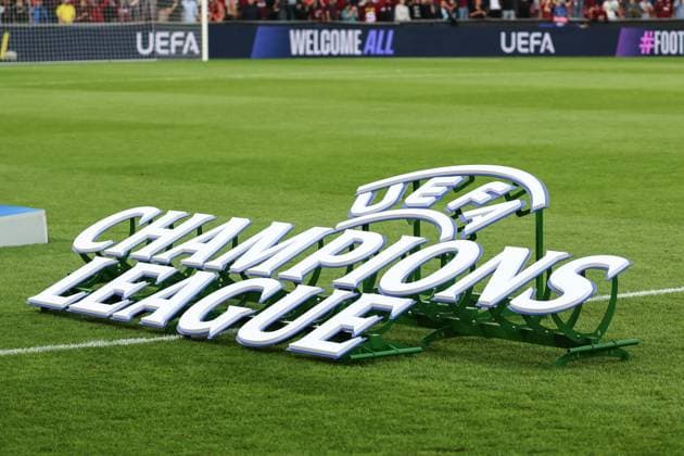 SOCCER - UEFA CL, Prag vs RBS PRAGUE,CZECH REPUBLIC,18.SEP.24 - SOCCER - UEFA Champions League, AC Sparta Prag vs Red Bull Salzburg. Image shows the champions league logo.  GEPAxpictures xDavidxGeieregger
