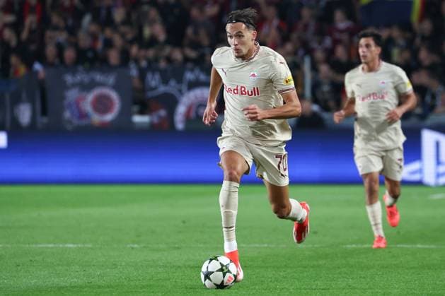 SOCCER - UEFA CL, Prag vs RBS PRAGUE,CZECH REPUBLIC,18.SEP.24 - SOCCER - UEFA Champions League, AC Sparta Prag vs Red Bull Salzburg. Image shows Amar Dedic (RBS).  GEPAxpictures xDavidxGeieregger