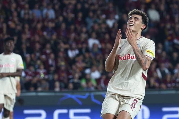 SOCCER - UEFA CL, Prag vs RBS PRAGUE,CZECH REPUBLIC,18.SEP.24 - SOCCER - UEFA Champions League, AC Sparta Prag vs Red Bull Salzburg. Image shows the disappointment of Stefan Bajcetic (RBS).  GEPAxpictures xDavidxGeieregger