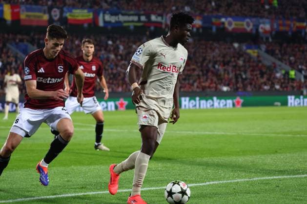 SOCCER - UEFA CL, Prag vs RBS PRAGUE,CZECH REPUBLIC,18.SEP.24 - SOCCER - UEFA Champions League, AC Sparta Prag vs Red Bull Salzburg. Image shows Karim Konate (RBS).  GEPAxpictures xDavidxGeieregger