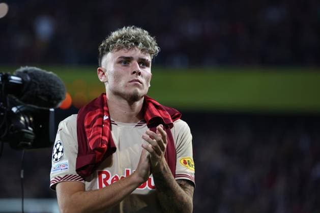 SOCCER - UEFA CL, Prag vs RBS PRAGUE,CZECH REPUBLIC,18.SEP.24 - SOCCER - UEFA Champions League, AC Sparta Prag vs Red Bull Salzburg. Image shows the disappointment of Bobby Clark (RBS).  GEPAxpictures xDavidxGeieregger