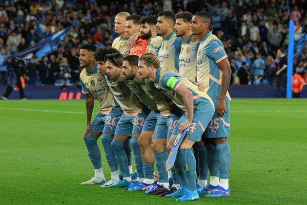 Manchester City starting line up Manchester City v Inter Milan, UEFA Champions League, Group Stage, Football, Etihad Stadium, Manchester, UK, 18 Sep 2024 EDITORIAL USE ONLY No use with unauthorised audio, video, data, fixture lists, club league logos or live services. Online in-match use limited to 120 images, no video emulation. No use in betting, games or single club league player publications. Copyright: xMattxWest Shutterstockx 14722162y