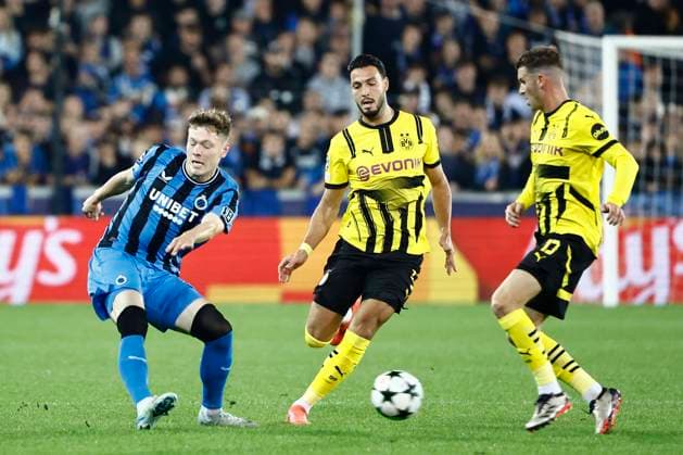 Club Brugge v Borussia Dortmund - UEFA Champions League BRUGGE, BELGIUM - SEPTEMBER 18 : Skov Olsen Andreas forward of Club Bruggeduring the UEFA Champions League - League phase matchday 1 match between Club Brugge and Borussia Dortmund at the Jan Breydel stadium on September 18, 2024 in Bruges , Belgium , 18 09 2024 Brugge Belgium  Copyright: xJanxDexMeuleneirx