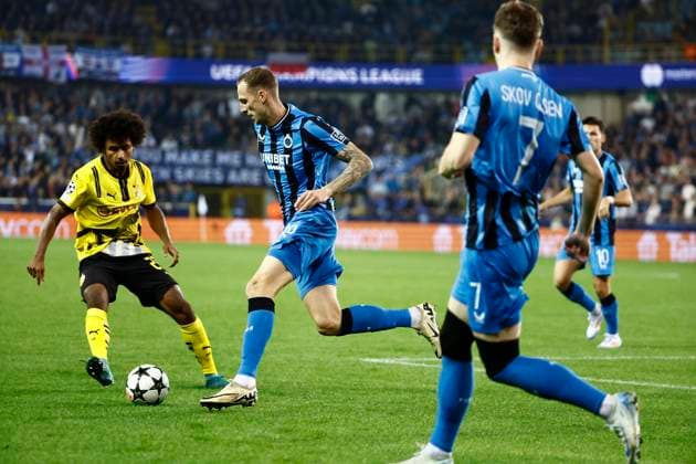 Club Brugge v Borussia Dortmund - UEFA Champions League BRUGGE, BELGIUM - SEPTEMBER 18 : Nilsson Gustaf forward of Club Brugge during the UEFA Champions League - League phase matchday 1 match between Club Brugge and Borussia Dortmund at the Jan Breydel stadium on September 18, 2024 in Bruges , Belgium , 18 09 2024 Brugge Belgium  Copyright: xJanxDexMeuleneirx