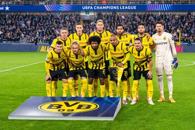 2024-09-18 Club Brugge KV v Borussia Dortmund - UEFA Champions League 2024 25 League Phase MD1 BRUGES, BELGIUM - SEPTEMBER 18: Teamphoto of Borussia Dortmund during the UEFA Champions League 2024 25 League Phase MD1 match between Club Brugge KV and Borussia Dortmund at Jan Breydelstadion on September 18, 2024 in Bruges, Belgium. (Photo by Joris Verwijst BSR Agency) Bruges Belgium Content not available for redistribution in The Netherlands directly or indirectly through any third parties. Copyright: xBSRxAgencyx